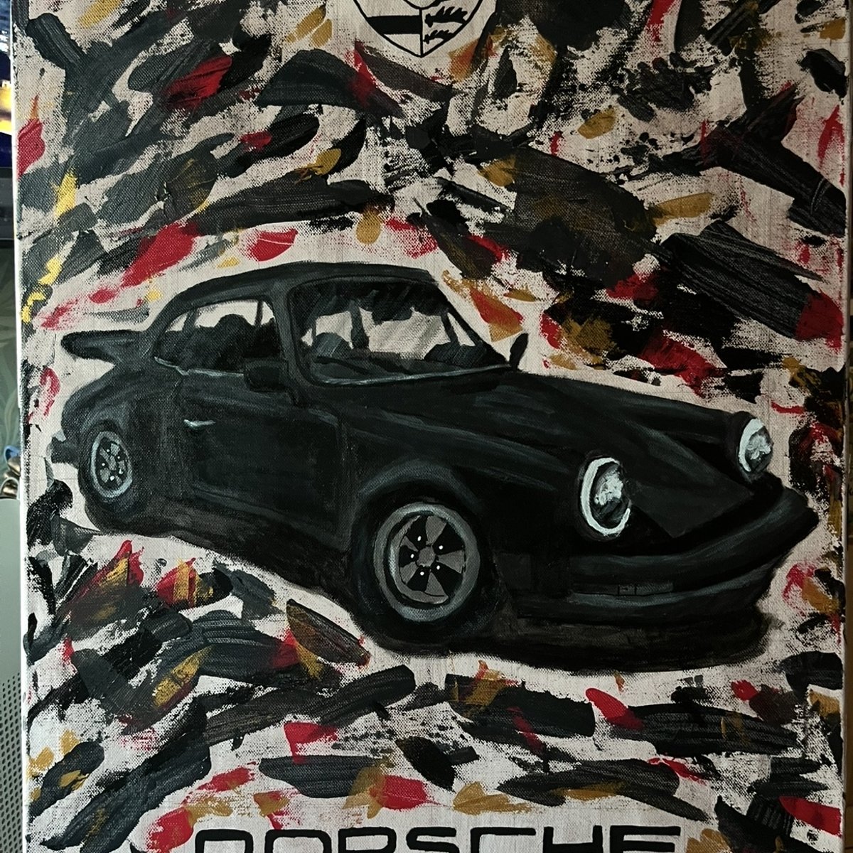 Målning av en porsche