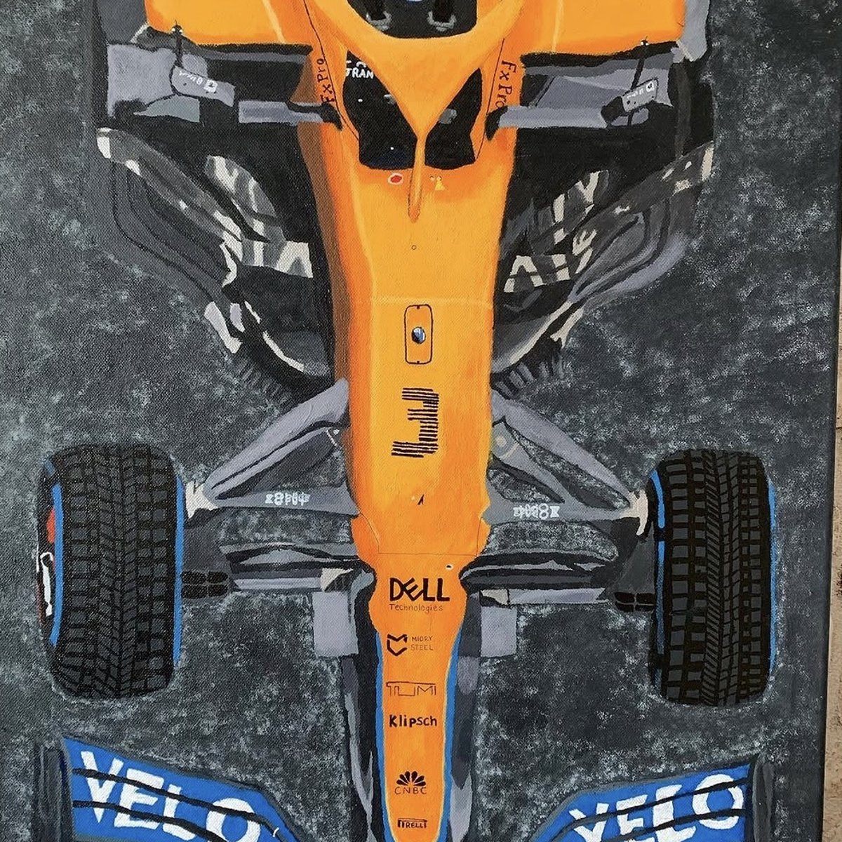 Målning av en f1 bil